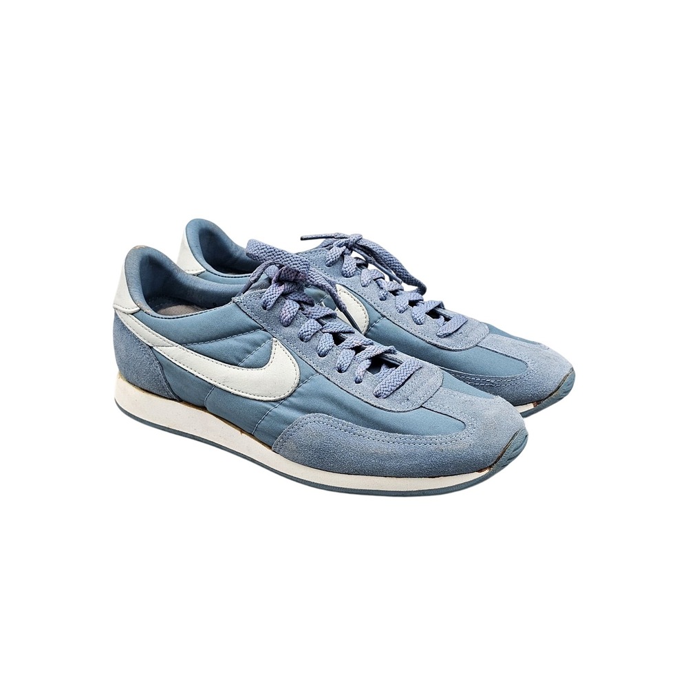 Nike Womens Size 8 Rare Vintage 80s All Court Baby Blue Suede Nylon Tennis Shoes